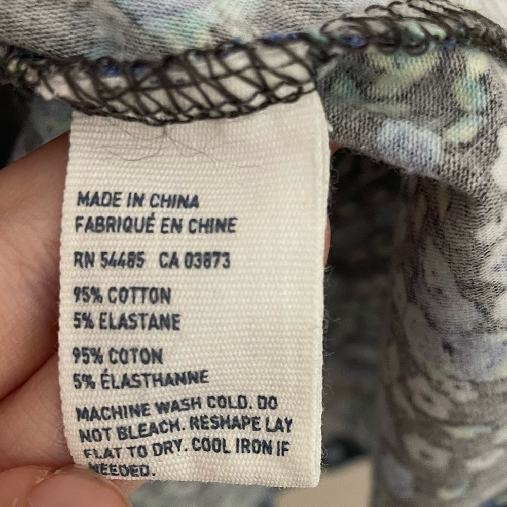 American Eagle Gray Mini Dress Blue Green Floral Print Cut Out Back Size Large - Picture 7 of 10